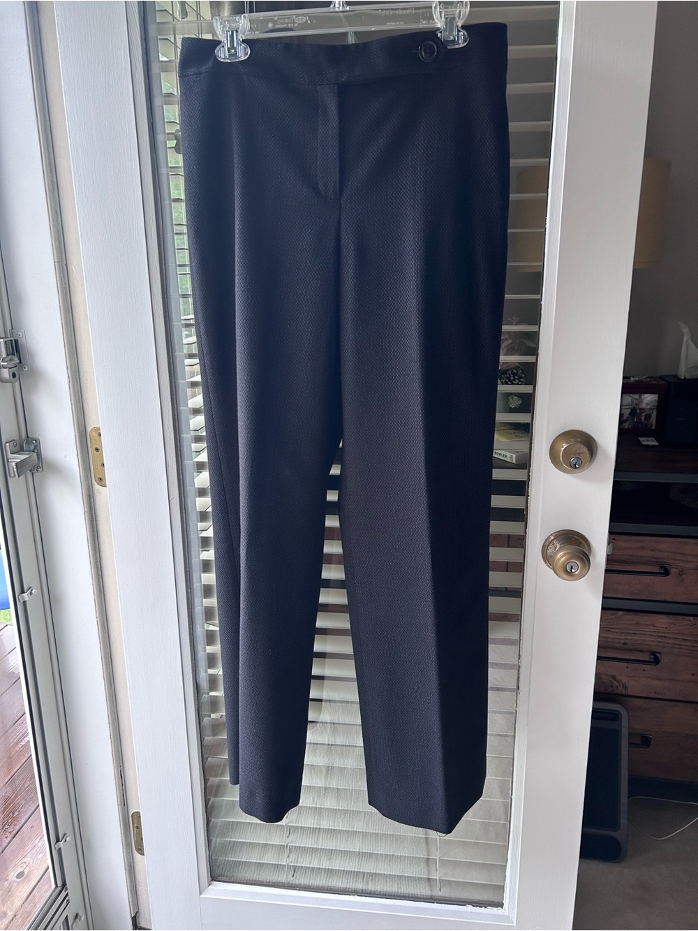 Peck & Peck Collection Trousers with Black & Gray Birdseye Pattern. Size 10